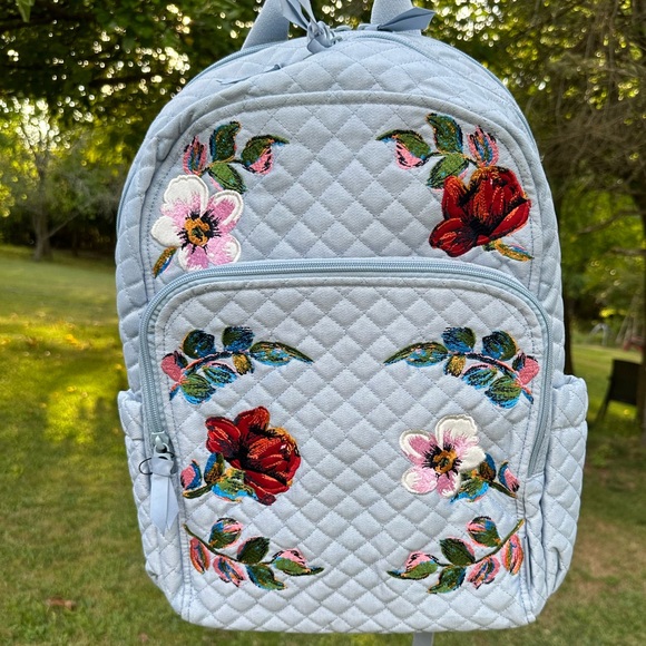 Vera Bradley Campus Backpack Sea Air Floral NWT - Picture 1 of 11